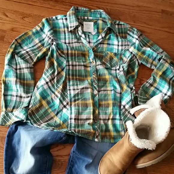 Sonoma Tops - Torquoise Colored Flannel Shirt